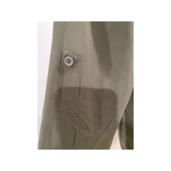 Who What Wear Long Sleeve Poplin Olive Green Blouse - Size Large (EUC) - Picture 6 of 6